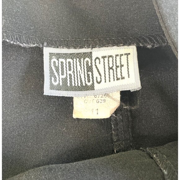 90's Y2K Vintage Spring Street Black A-Line Skirt Silver Tone Ring Detail Sz 11 - Picture 3 of 6